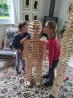 ⁦Blocs de construction en bois naturel – 300 pièces⁩ - الصورة ⁦3⁩