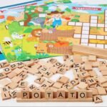 ⁦Jeu de mots croisés en bois – famille et enfants⁩ - الصورة ⁦2⁩