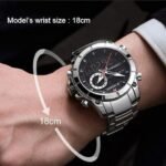 ⁦Montre Homme NAVIFORCE NF9163 Analogique-Digitale – Cadran Noir, Acier Argenté (Variante)⁩ - الصورة ⁦2⁩