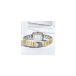 ⁦Montre Femme NAVIFORCE NF5050 Rectangulaire – Bicolore Or et Argent, Cadran Doré⁩ - الصورة ⁦2⁩
