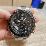 ⁦Montre Homme BENYAR 5175 Chronographe – Cadran Noir à Accents Dorés, Acier⁩ - الصورة ⁦3⁩