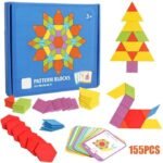 ⁦Pattern blocks Montessori en bois – 155 pièces⁩ - الصورة ⁦5⁩