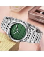 ⁦Montre Femme MINI FOCUS MF0611L – Argentée, Cadran Vert⁩ - الصورة ⁦2⁩