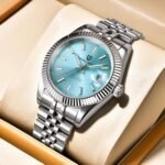 ⁦Montre Homme PAGANI DESIGN Automatique – Cadran Bleu Glacier, Bracelet Jubilé⁩ - الصورة ⁦2⁩
