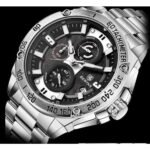⁦Montre Homme BENYAR 5148 Chronographe – Cadran Noir, Acier Argenté⁩ - الصورة ⁦4⁩