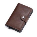 Porte-Cartes Anti-RFID à Éjection – Marron foncé