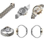 ⁦Montre Homme SKMEI M029 Automatique – Bicolore Or et Argent, Cadran Noir⁩ - الصورة ⁦3⁩