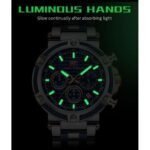 ⁦Montre Homme SKMEI Chronographe – Bicolore Argent et Noir, Cadran Noir⁩ - الصورة ⁦2⁩