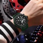 ⁦Montre Homme REWARD RD831508M Chronographe Sport – Noir, Silicone Vert⁩ - الصورة ⁦6⁩