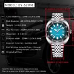 ⁦Montre Homme BENYAR 5211 Automatique – Cadran Bleu Sarcelle, Acier, 50 m⁩ - الصورة ⁦6⁩