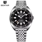 ⁦Montre Homme BENYAR 5211 Automatique – Cadran Noir, Acier, 50 m⁩ - الصورة ⁦2⁩
