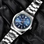 ⁦Montre Homme BENYAR 5176 Automatique – Cadran Bleu, Verre Vert, Acier⁩ - الصورة ⁦5⁩