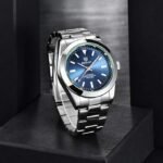 ⁦Montre Homme BENYAR 5176 Automatique – Cadran Bleu, Verre Vert, Acier⁩ - الصورة ⁦6⁩