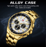 ⁦Montre Homme MINI FOCUS MF0613 Multifonction – Doré, Cadran Blanc⁩ - الصورة ⁦5⁩