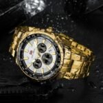 ⁦Montre Homme MINI FOCUS MF0613 Multifonction – Doré, Cadran Blanc⁩ - الصورة ⁦3⁩