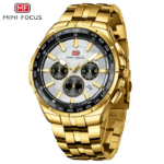 ⁦Montre Homme MINI FOCUS MF0613 Multifonction – Doré, Cadran Blanc⁩ - الصورة ⁦6⁩
