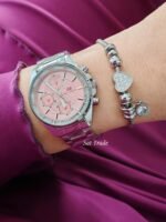 ⁦Montre Femme MINI FOCUS MF0615 Chronographe – Argentée, Cadran Rose⁩ - الصورة ⁦3⁩