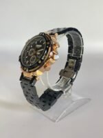 ⁦Montre Homme SKMEI Chronographe – Acier Noir, Boîtier Or Rose⁩ - الصورة ⁦2⁩