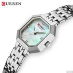 ⁦Montre Femme CURREN 9108 – Boîtier Octogonal Argenté, Cadran Vert d'Eau⁩ - الصورة ⁦2⁩