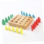 Cylindres à boutons Montessori en bois