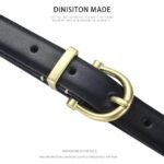⁦Ceinture Femme Fine – Noire, Boucle Dorée⁩ - الصورة ⁦2⁩