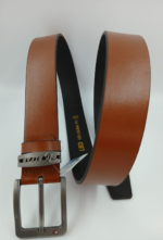 Ceinture Homme en Cuir – Marron cognac, Boucle Ardillon Métal