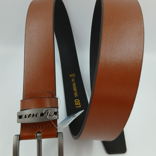 Ceinture Homme en Cuir – Marron cognac, Boucle Ardillon Métal