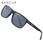 ⁦Lunettes de Soleil Polarisées Unisexe BARCUR BC2139 – Sport Carrées, Noir⁩ - الصورة ⁦2⁩