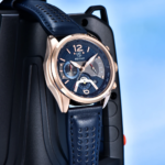 ⁦Montre Homme BENYAR 5171 Style Militaire – Boîtier Or Rose, Bracelet Bleu⁩ - الصورة ⁦4⁩