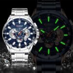 ⁦Montre Homme CURREN 8363 Chronographe 48 mm – Cadran Bleu, Bracelet Acier⁩ - الصورة ⁦3⁩