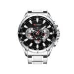⁦Montre Homme CURREN 8363 Chronographe 48 mm – Cadran Noir, Bracelet Acier⁩ - الصورة ⁦3⁩