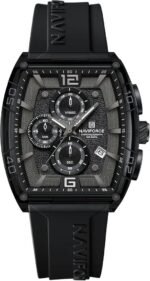 ⁦Montre Homme NAVIFORCE NF6101 Chronographe Tonneau – Tout Noir⁩ - الصورة ⁦2⁩