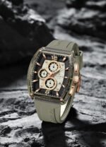 ⁦Montre Homme NAVIFORCE NF6101 Chronographe Tonneau – Bracelet Taupe, Accents Or Rose⁩ - الصورة ⁦4⁩