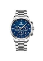 ⁦Montre Homme POEDAGAR 928 Chronographe Phase de Lune – Cadran Bleu, Acier Argenté⁩ - الصورة ⁦2⁩
