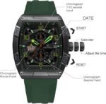⁦Montre Homme NAVIFORCE NF8052 Chronographe Carré – Bracelet Vert⁩ - الصورة ⁦5⁩