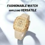 ⁦Montre Femme NAVIFORCE NF7124 Carrée – Beige et Doré⁩ - الصورة ⁦2⁩