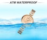 ⁦Montre Femme CURREN 9052 – Tout Or Rose, Bracelet Fin Serti de Cristaux⁩ - الصورة ⁦3⁩