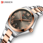 ⁦Montre Femme CURREN 9095 – Cadran Gris Taupe, Bicolore Or Rose et Argent⁩ - الصورة ⁦3⁩