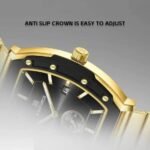⁦Montre Unisexe NAVIFORCE NF8068 Tonneau – Doré, Lunette Noire, Cadran Bleu Nuit⁩ - الصورة ⁦3⁩