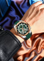⁦Montre Homme REWARD 83013 Chronographe – Cadran Vert et Lunette Or Rose⁩ - الصورة ⁦3⁩