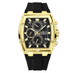 ⁦Montre Homme REWARD 832261 Chronographe – Boîtier Tonneau Doré, Cadran Noir⁩ - الصورة ⁦2⁩