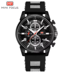 ⁦Montre Homme MINI FOCUS MF0268 Chronographe Sport – Cadran Noir, Silicone Bicolore⁩ - الصورة ⁦3⁩