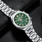 ⁦Montre Homme MINI FOCUS MF0612 Chronographe – Cadran Vert, Acier Argenté⁩ - الصورة ⁦2⁩
