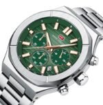 ⁦Montre Homme MINI FOCUS MF0612 Chronographe – Cadran Vert, Acier Argenté⁩ - الصورة ⁦4⁩