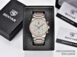 ⁦Montre Homme BENYAR 5214 Chronographe – Bicolore Argent et Or Rose, Cadran Argenté⁩ - الصورة ⁦2⁩
