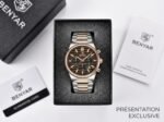 ⁦Montre Homme BENYAR 5214 Chronographe – Bicolore, Cadran Marron⁩ - الصورة ⁦3⁩
