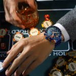 ⁦Montre Homme CURREN 8410 Chronographe 48 mm – Tout Bleu et Or Rose⁩ - الصورة ⁦4⁩