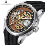 ⁦Montre Homme PAGANI DESIGN PD-YS022 Automatique Squelette – Cadran Marron et Noir, 44 mm⁩ - الصورة ⁦3⁩