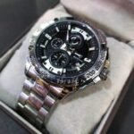 ⁦Montre Homme BENYAR 5148 Chronographe – Cadran Noir, Acier Argenté⁩ - الصورة ⁦7⁩