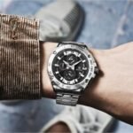 ⁦Montre Homme BENYAR 5148 Chronographe – Cadran Noir, Acier Argenté⁩ - الصورة ⁦6⁩